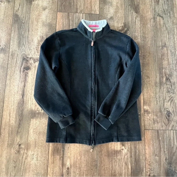 Peter Millar Womens Full Zip Jacket Sweatshirt Heathered Black Size M - Picture 6 of 16